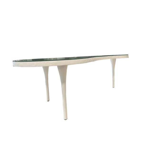 Mr Brown White Gesso Coffee Table With Antique Mirror Top For Sale - Image 4 of 7
