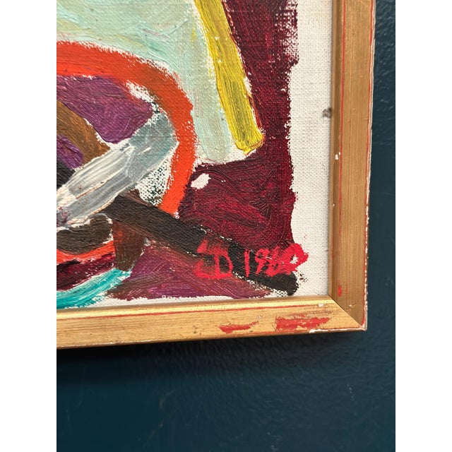 Abstract Composition, 1960, Oil Painting on Canvas, Framed For Sale - Image 7 of 12