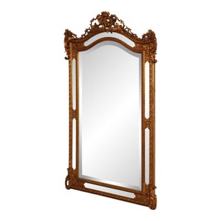 Mid 20th Century Large Ornately Gilt Carved Wall Mirror For Sale