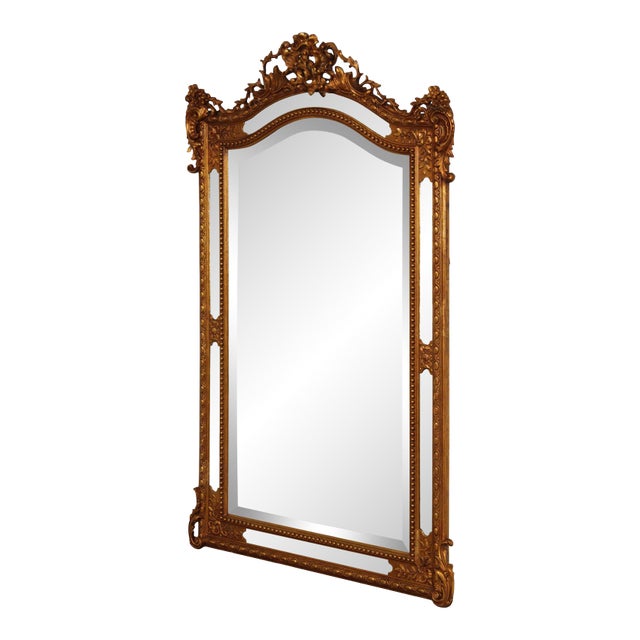 Mid 20th Century Large Ornately Gilt Carved Wall Mirror For Sale