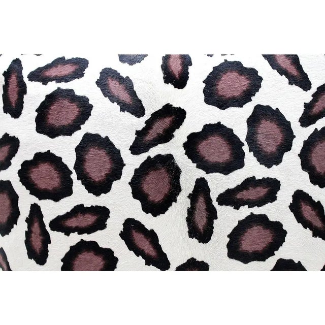 Animal Skin Animal Print Hair on Hide Pillow Cover With Piping For Sale - Image 7 of 12