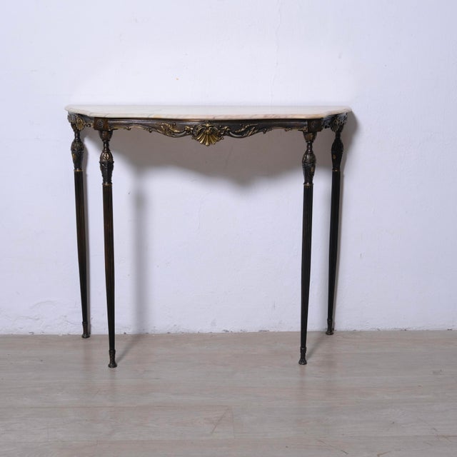 Bronze Console Table with Marble Top, Italy, 1950s For Sale - Image 12 of 18