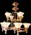 1990s Vintage Gold Black White Iron Large 12 Light Regency Chandelier Light Fixture For Sale - Image 5 of 12