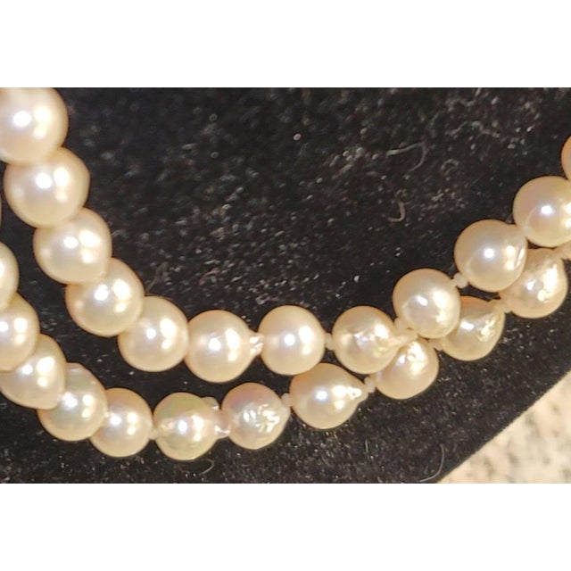 Metal 1970s Opera Strand Semi Baroque Pearls, 36" For Sale - Image 7 of 16