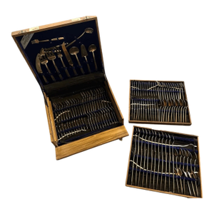 Vintage Tony’s Gems Stainless Steel 134 Pieces 12 Person Flatware Set