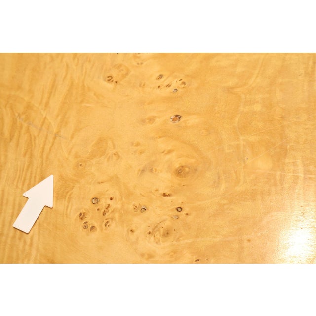 Thomasville Burl Wood Square Dining Table With 2 Leaves For Sale - Image 9 of 18