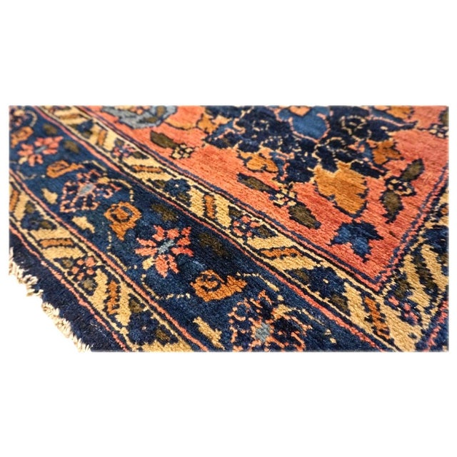 Antique Persian Lilihan Wool 11x20 Red, Black, Ivory & Blue Handmade Area Rug #9902643 For Sale - Image 9 of 13