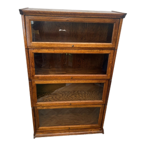 Vintage Sectional Bookcase Lawyer Barrister Storage Case Four Stacking Shelves