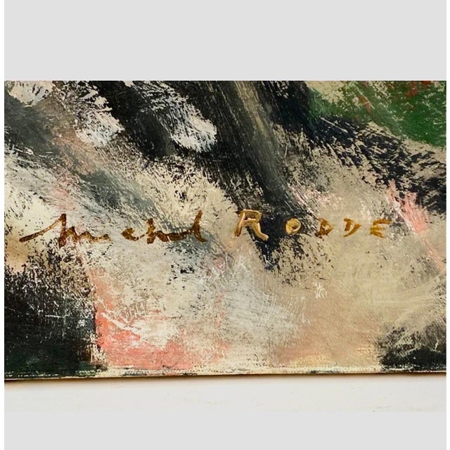 Michel Rodde, 20th Century Abstract Portrait of Lady "La Dame a la Fleur Blanche" Michel Rodde, c. 20th Century For Sale - Image 12 of 13