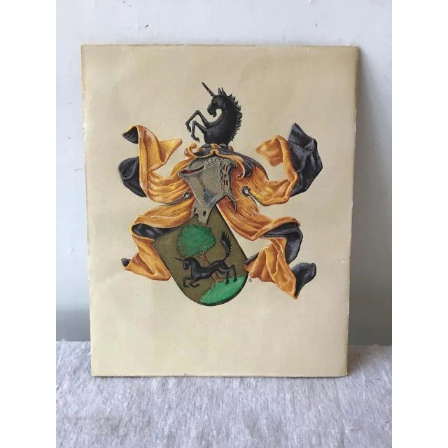 Painting of crest on paper dated 1947.