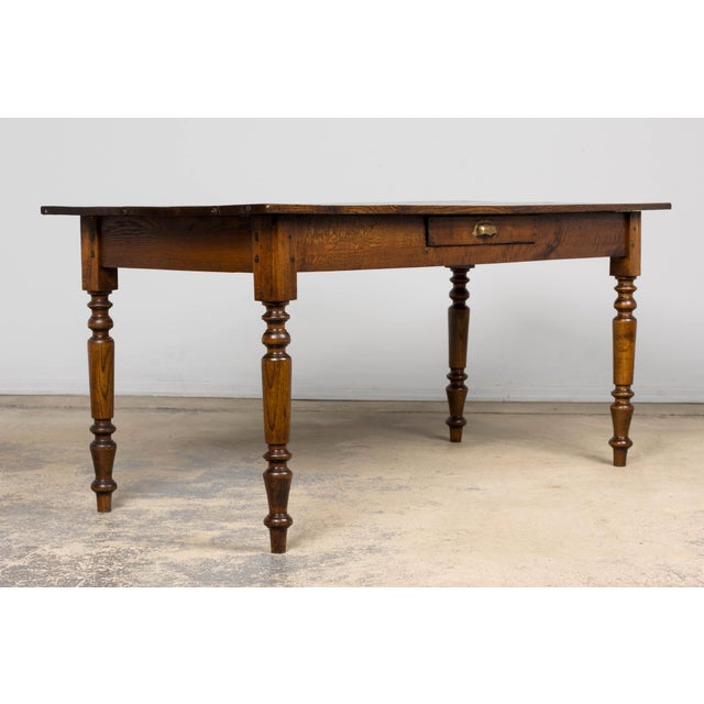Mid-19th Century French Provincial Louis Philippe Style Oak Writing Table For Sale - Image 16 of 18