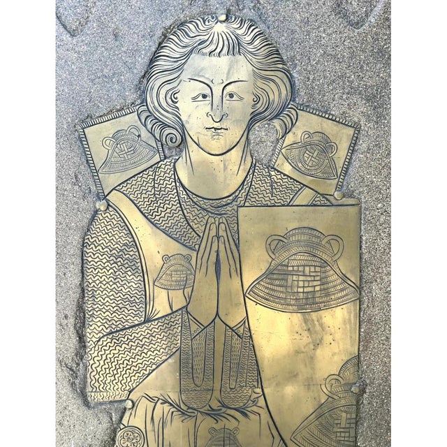 Vintage Monumental Knight Brass Rubbing For Sale - Image 10 of 12