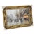 Golden Hour in Paris – Ornate Gilt Frame Street Scene Painting With Glowing Café Lights For Sale