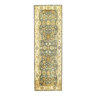 2020s Fine Hand Knotted Oushak Design Runner For Sale