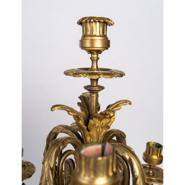 Napoleon III Gilded Bronze Mantelpiece Set, Set of 3 For Sale - Image 12 of 14