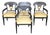 Set 4 Regency Style Ebonized& Gold 1960's Armchairs For Sale