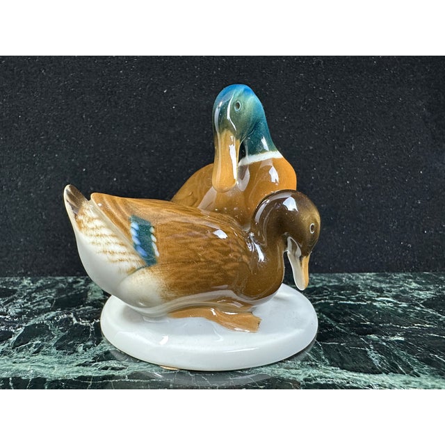 Traditional Hutschenreuther Selb Kunstabteilung Porcelain Mallard Duck Family Figurine (Model 440/2) For Sale - Image 3 of 12