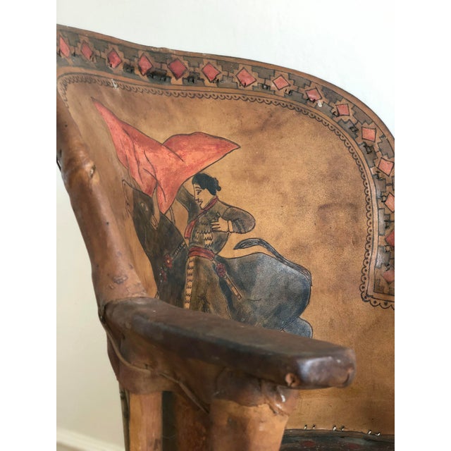 Rare vintage equipale chair from Mexico, dating to the 1930s. Entirely handcrafted using traditional techniques, it...