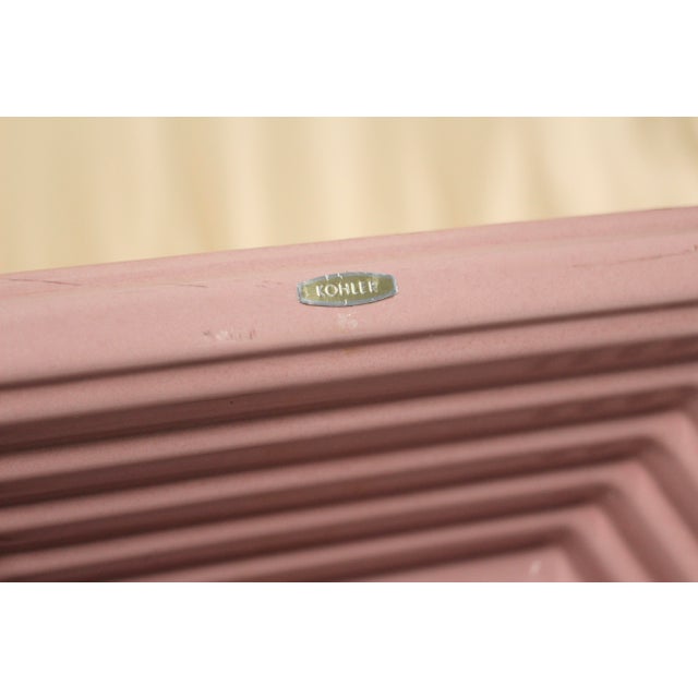Pair of Inset Kohler Cast Iron Sinks in a Rose Pink for the Bathroom For Sale - Image 10 of 17