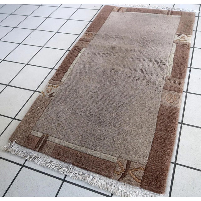 1970s Handmade Vintage Tibetan Khaden Rug 2.4' X 4.5' For Sale - Image 10 of 11