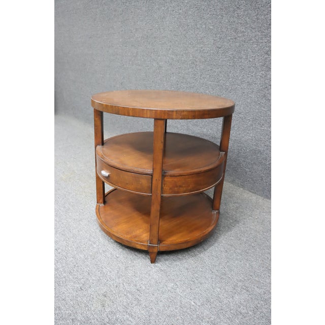 Wood Art Deco Style Mahogany Drum Style Table For Sale - Image 7 of 7