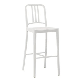 Emeco Navy Bar Height Stool in White For Sale