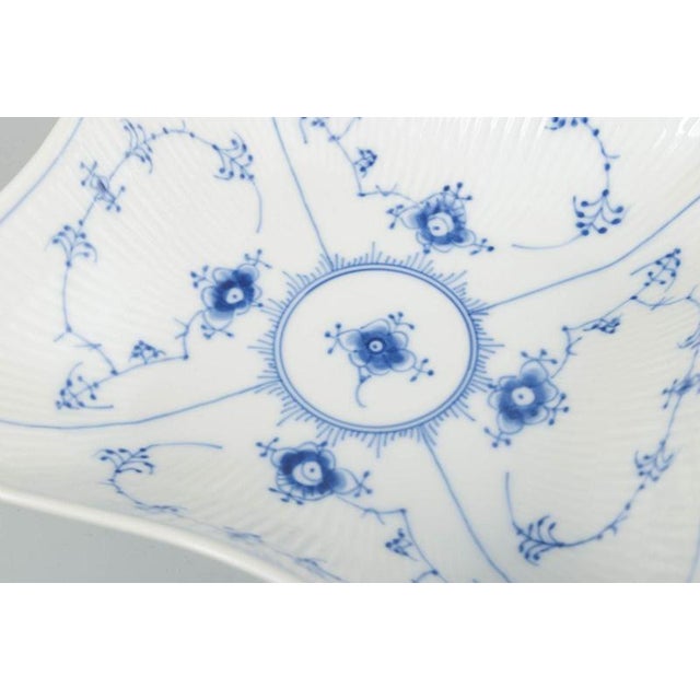 Blue Fluted Plain Square Porcelain Serving Bowl from Royal Copenhagen, 1980s For Sale - Image 3 of 5