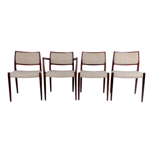 Niels Otto Møller Mod. 80 & 65 Dining Chairs - Set of 4 For Sale
