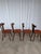 Vintage Tyrolean Dining Chairs with Red Fabric Seats, 1970s, Set of 4 For Sale - Image 3 of 18