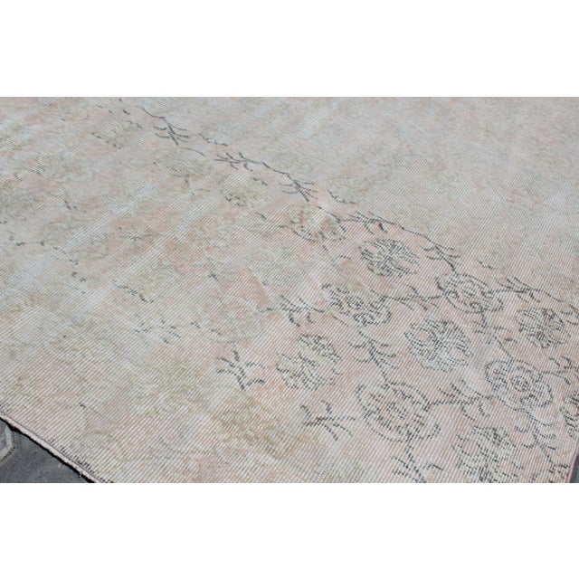 Beige Distressed Oushak Rug - 86"x 135" For Sale - Image 8 of 13