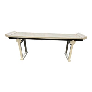 1980s McGuire Hollywood Regency Pagoda Console Table For Sale