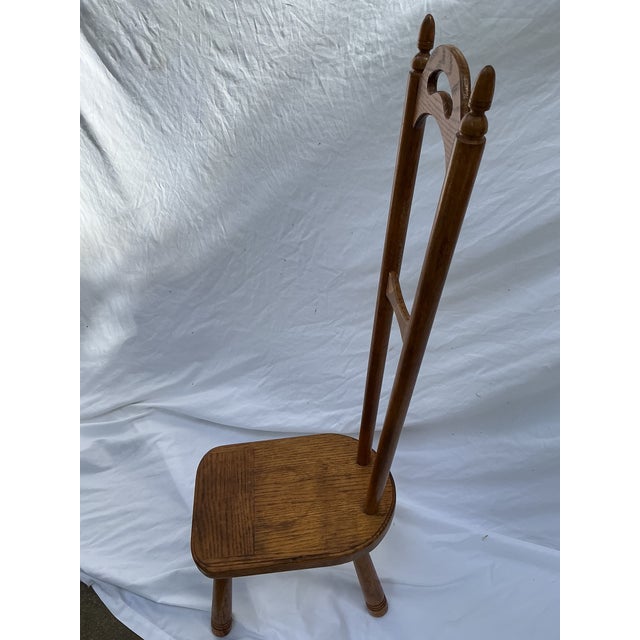 Artisan crafted Country Oak high-back Stool made by Washington state wood crafter Fred H. Belter. Quality constructed,...