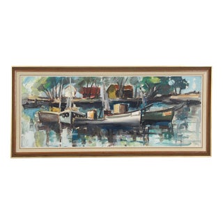 Dag Björn Hellsing, Harbour Motif, 1960s, Oil on Panel, Framed For Sale