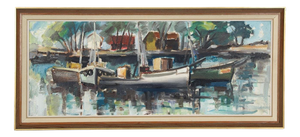 Dag Björn Hellsing, Harbour Motif, 1960s, Oil on Panel, Framed