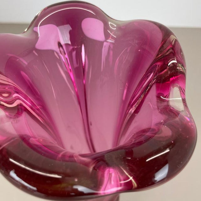 1960s Large Sculptural Pink Murano Glass Vase, Italy, 1970s For Sale - Image 5 of 17