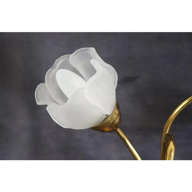 Vintage Brass and Glass Table Lamp, 1980s For Sale - Image 9 of 13