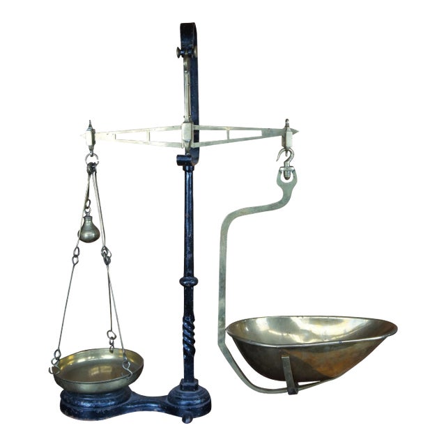 Antique Bayliss & Co 19th Century English Brass Apothecary Counter Scale Balance For Sale