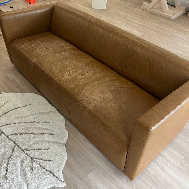 2020s Tuxedo Style Custom Handmade Leather Sofa For Sale - Image 5 of 15