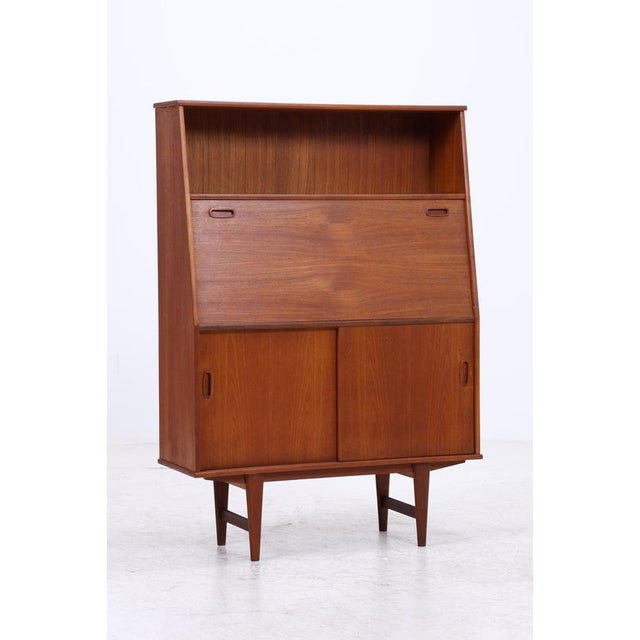 Vintage Teak Cabinet with Secretary and Sliding Doors For Sale - Image 3 of 16