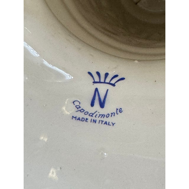 Italian Capodimonte Porcelain Pedestal With Figural Relief, 32.75” Tall For Sale - Image 10 of 12