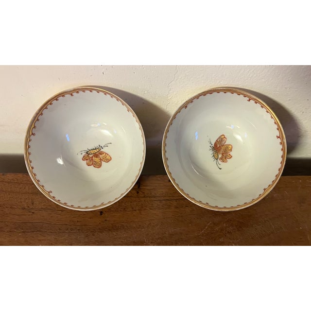 White Antique 18th Century Chinese Export Porcelain Tea Cups or Bowls - A Pair For Sale - Image 8 of 12