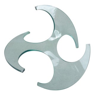 Propeller Coffee Table in Glass by Knut Hesterberg for Ronald Schmitt, 1960s For Sale
