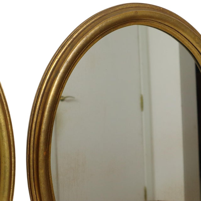 Oval Gold-Leaf Mirrors, France, 20th Century, Set of 2 For Sale - Image 17 of 18
