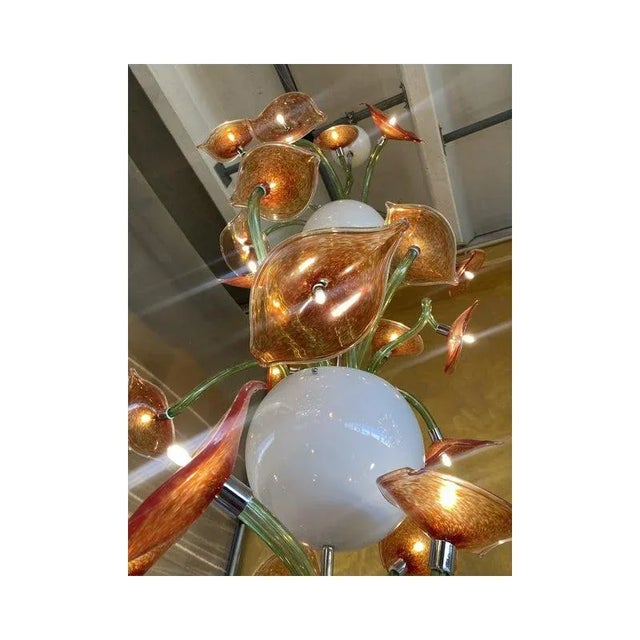 Contemporary Flowers Murano Glass Cascade Chandelier by Simoeng For Sale - Image 3 of 13