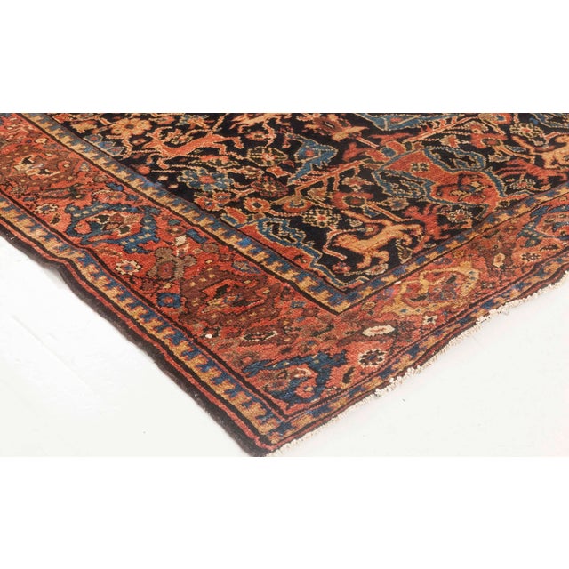 Persian Authentic 1920s Persian Feraghan Animal, Botanic Handmade Wool Rug For Sale - Image 3 of 4