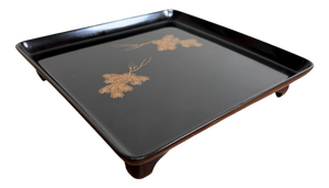 Japanese Lacquerware Tray with Gold Decoration, 1930s