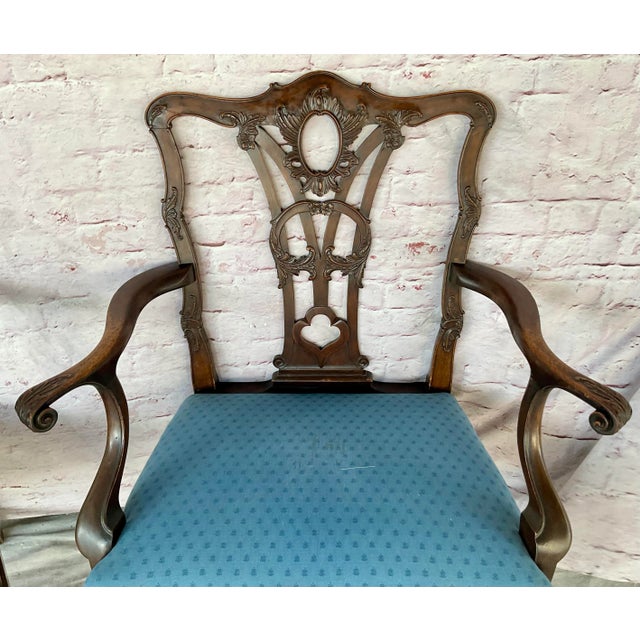 Set of Ten George III Style Chippendale Dining Chairs For Sale - Image 17 of 18