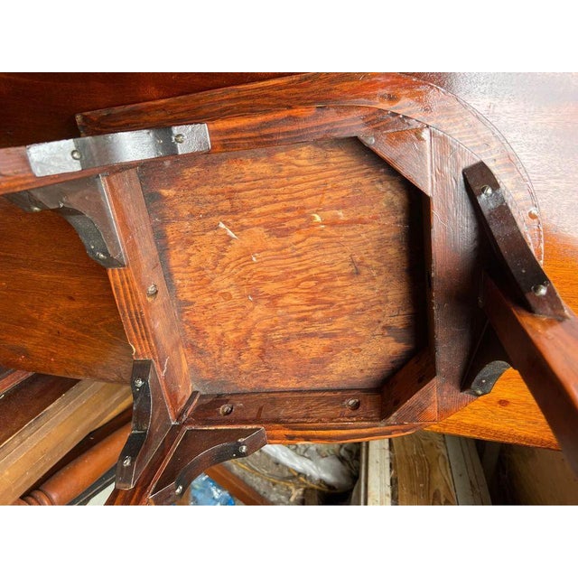 American Antique Country Rustic Style U Side Table For Sale - Image 3 of 6