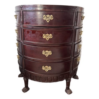 Vintage Demilune Console Table Dresser, 12 Drawers For Sale