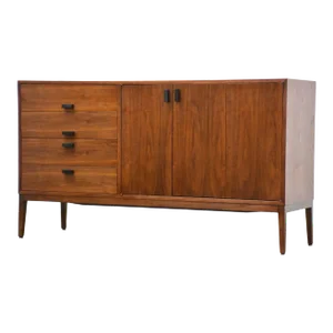 Refinished Walnut Mid Century Credenza